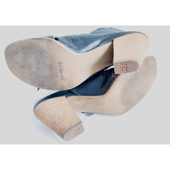 Paul Green Miranda Caged Sandals Black Slingback Peep Toe Block Heel UK 6/ US 9 - Picture 8 of 10